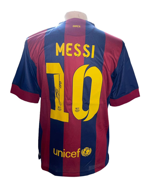 Lionel Messi gesigneerd FC Barcelona 2014-2015 shirt met certificaat