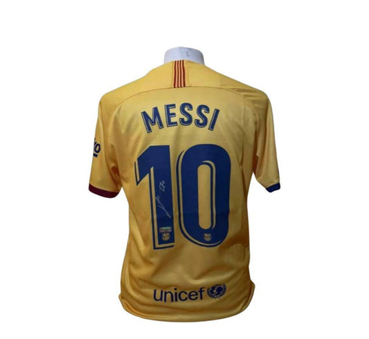 Lionel Messi gesigneerd FC Barcelona 2019/2020 uitshirt met certificaat