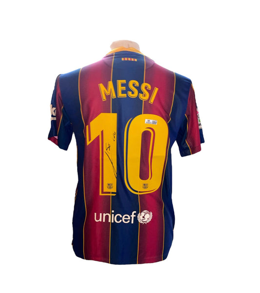 Lionel Messi gesigneerd FC Barcelona 2020-2021 shirt met certificaat