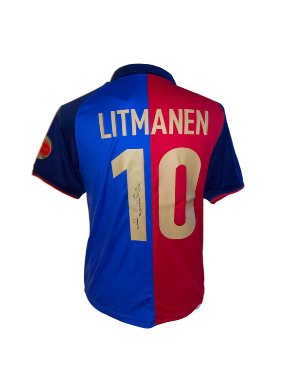 Jari Litmanen gesigneerd FC Barcelona 1999-2000 shirt met fotobewijs