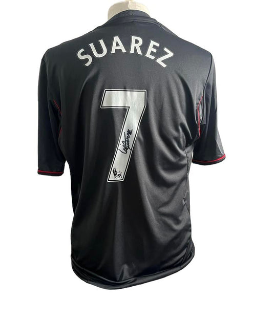 Luis Suarez gesigneerd Liverpool uitshirt 2011/2012 met certificaat