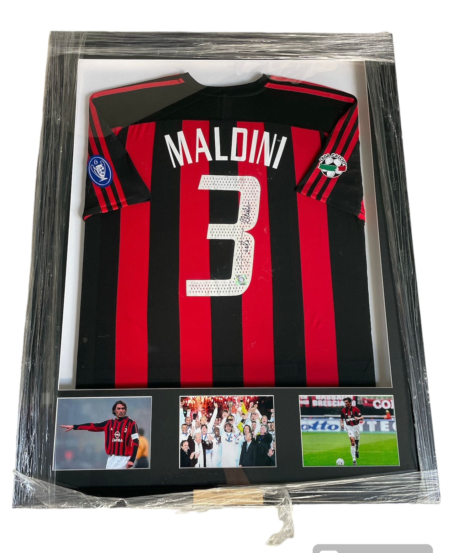 Gesigneerd en ingelijst Paolo Maldini AC Milan 2002-2003 shirt met certificaat