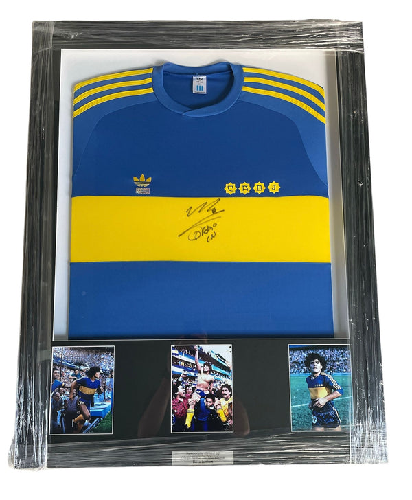Gesigneerd en ingelijst Diego Maradona 1981-1982 Boca Juniors shirt met certificaat