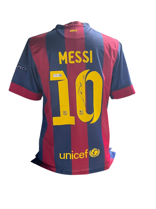 Lionel Messi gesigneerd FC Barcelona 2014-2015 shirt met certificaat