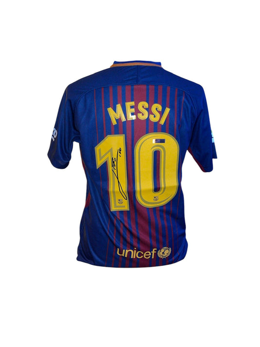 Lionel Messi gesigneerd FC Barcelona 2017-2018 shirt met certificaat