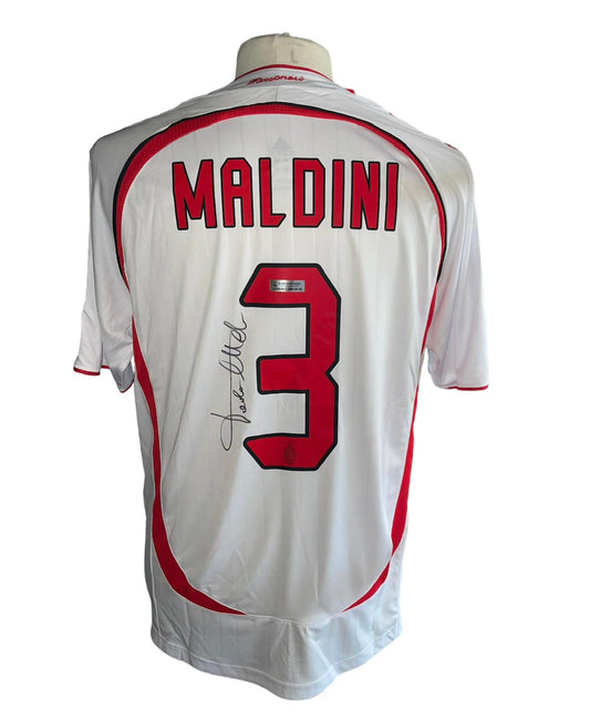 Paolo Maldini gesigneerd AC Milan Champions League finale 2007 shirt met certificaat