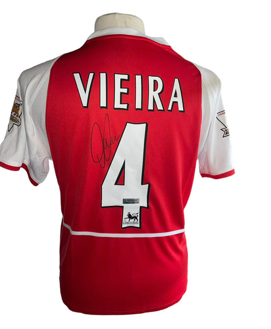 Patrick Viera gesigneerd Arsenal 03/04 shirt met certificaat