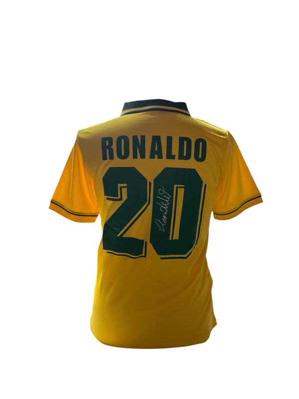 Ronaldo Lima gesigneerd Brazilië 1994 shirt met echtheidscertificaat