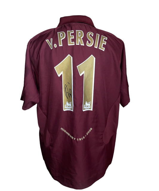 Robin van Persie gesigneerd Arsenal 2005-2006 shirt met foto/videobewijs