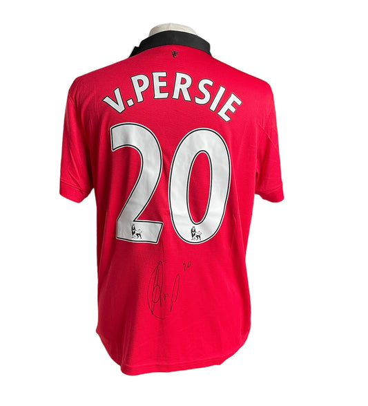 Robin van Persie gesigneerd Manchester United 2013-2014 shirt met fotobewijs