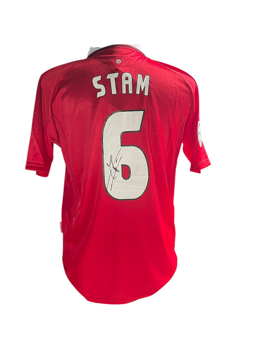 Jaap Stam gesigneerd Manchester United 1999-2000 shirt met fotobewijs