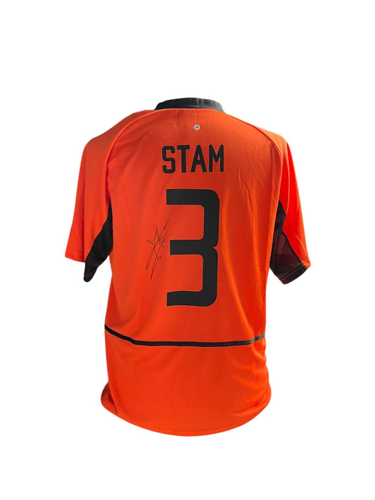 Jaap Stam gesigneerd Nederlands Elftal 2002 shirt met fotobewijs