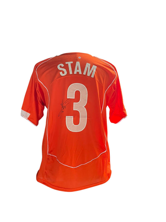 Jaap Stam gesigneerd Nederlands Elftal 2004 shirt met fotobewijs