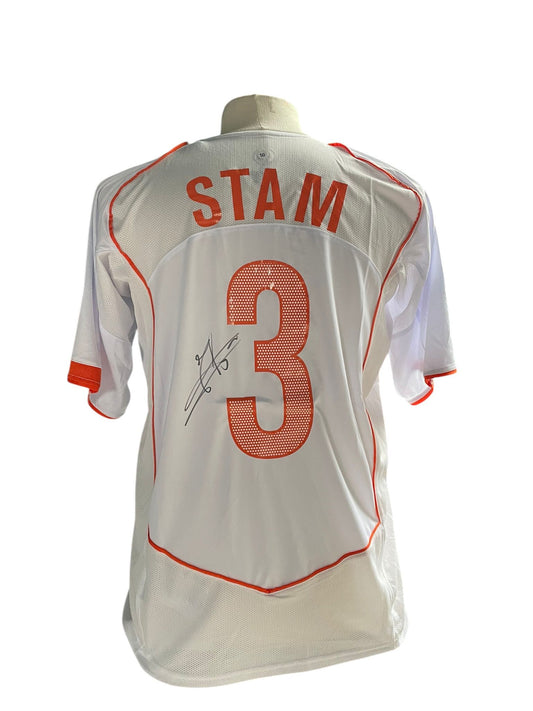 Jaap Stam gesigneerd Nederlands Elftal 2004 uitshirt met fotobewijs