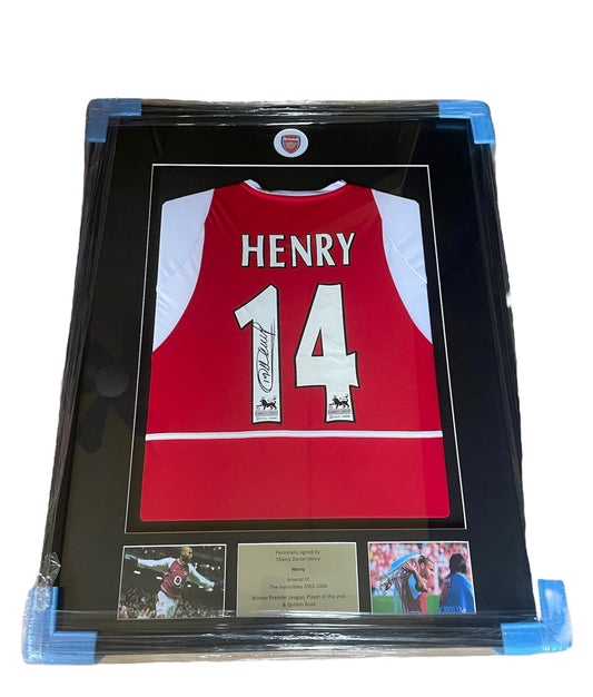 Thierry Daniel Henry gesigneerd Arsenal shirt 2003/2004 met echtheidscertificaat