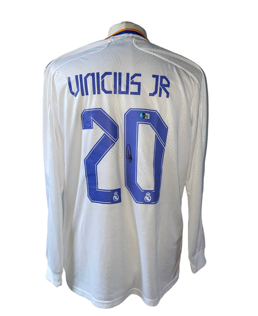 Vinicius Jr gesigneerd Real Madrid 2021-2022 shirt met certificaat