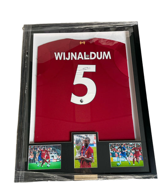 Gesigneerd en ingelijst Georginio Wijnaldum Liverpool 2018-2019 shirt met certificaat