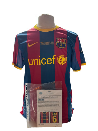 Xavi gesigneerd FC Barcelona 2010-2011 shirt met echtheidscertificaat