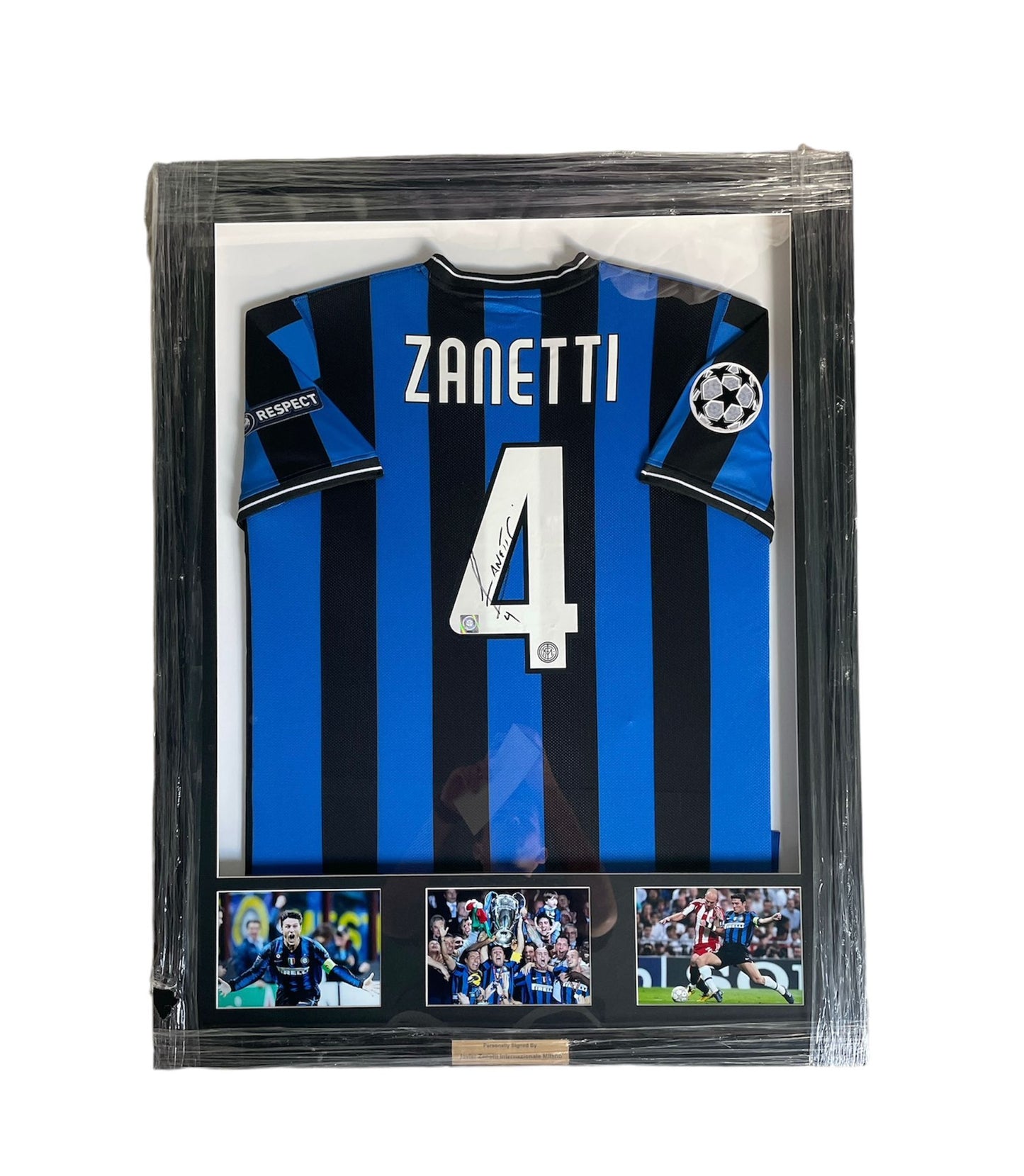 Gesigneerd en ingelijst Javier Zanetti Inter Milan 2009-2010 met certificaat