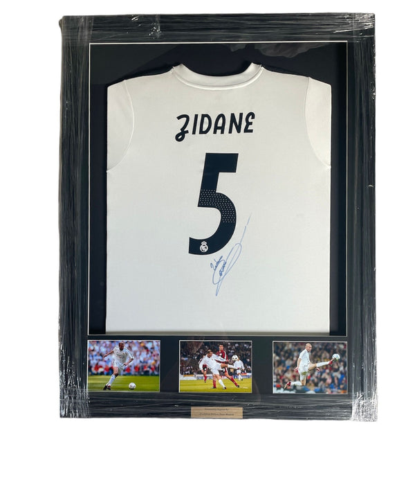 Gesigneerd en ingelijst Zinédine Zidane Real Madrid 2018-2019 shirt met certificaat