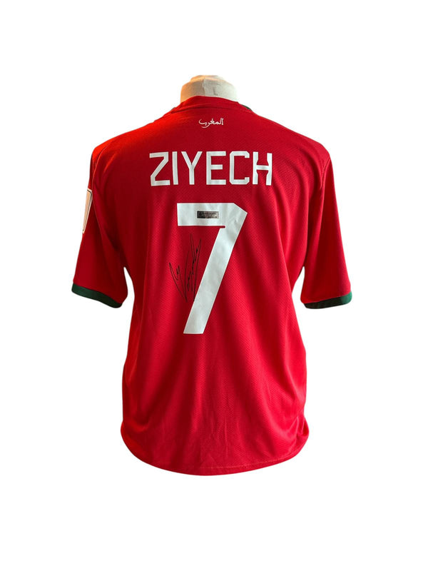 Hakim Ziyech gesigneerd Marokko 2022 shirt met certificaat
