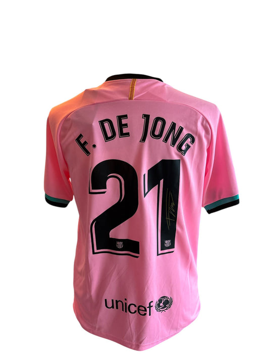 Frenkie de Jong gesigneerd FC Barcelona 2020-2021 uitshirt met certificaat