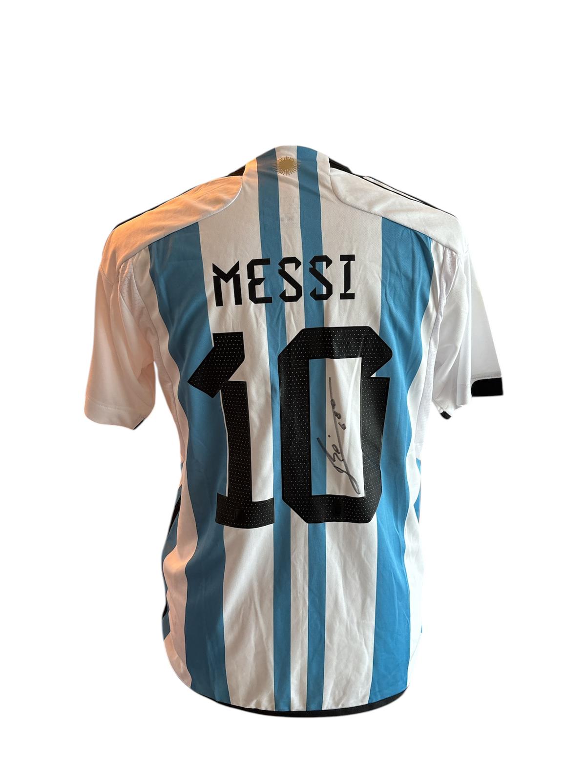 Lionel Messi gesigneerd Argentinië 2022 shirt met certificaat